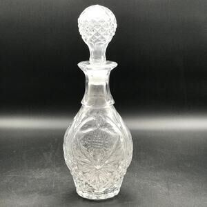Vintage Bohemian Crystal Sunflower Wine Whisky Spirit Decanter with Stopper